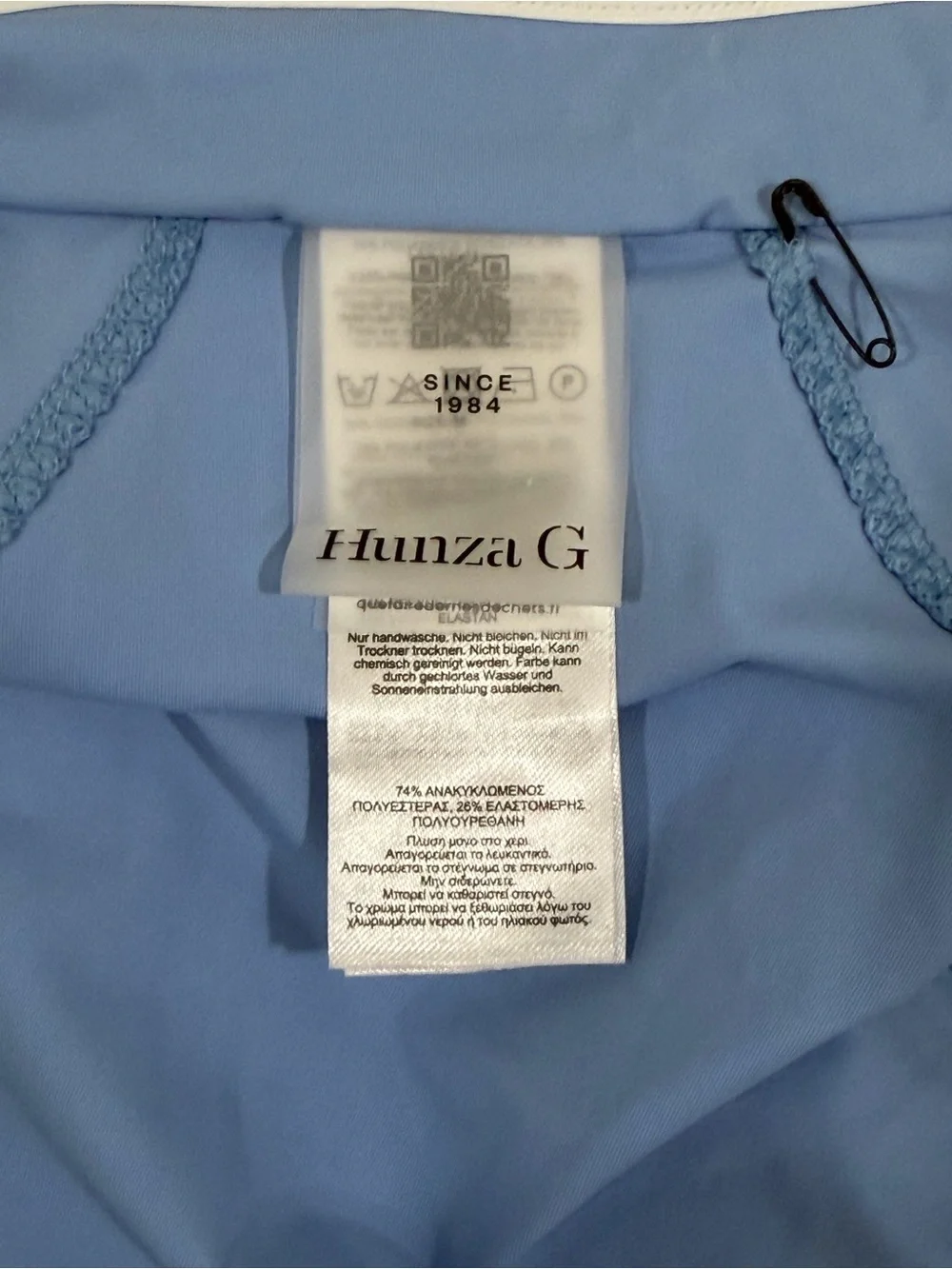 HUNZA G Tyra Upf 50+ One Piece in Cornflower - Size - Medium